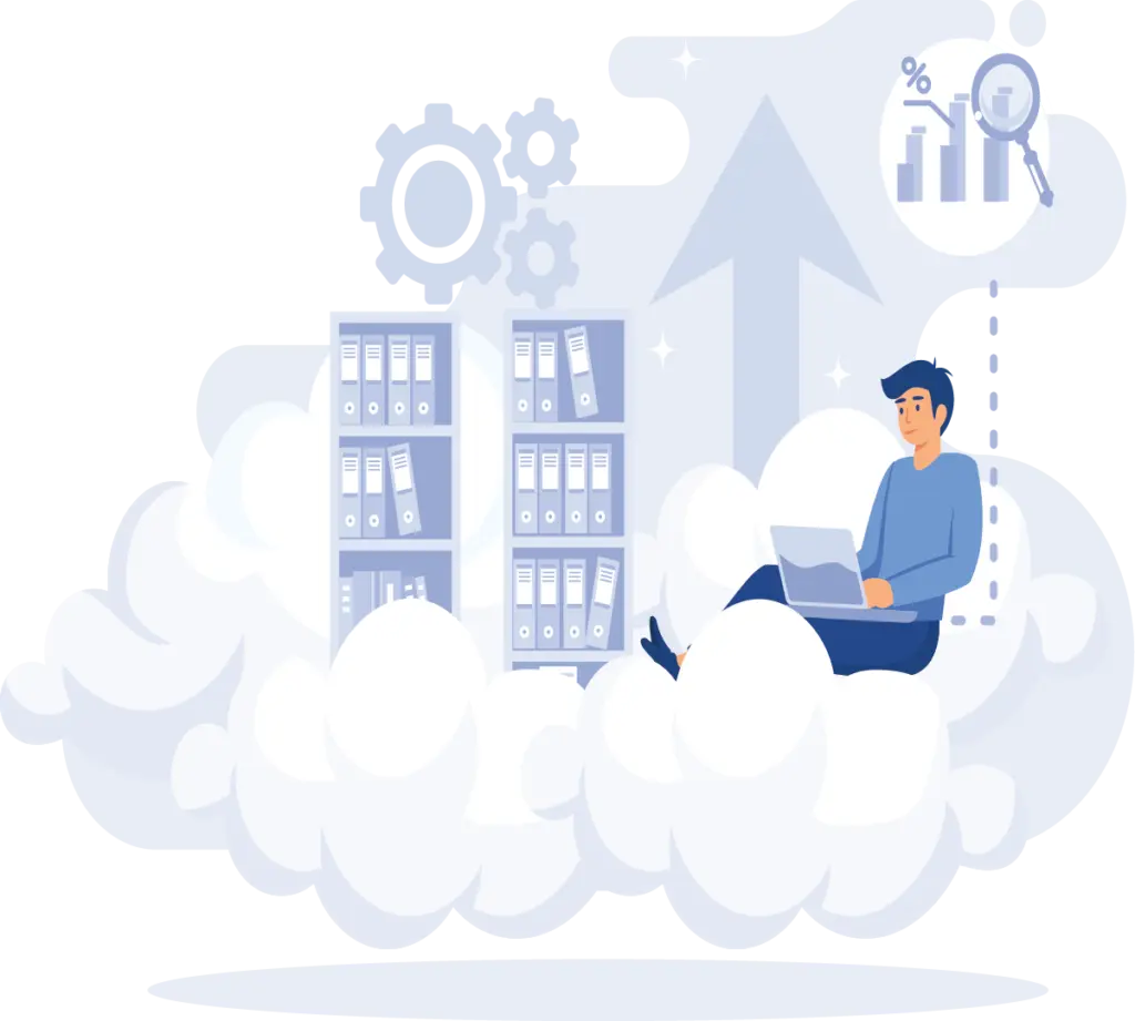 IT-Cloudlösungen-Cloud-Speicherplatz-Illustration